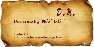 Dusinszky Máté névjegykártya