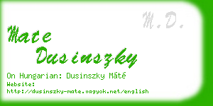 mate dusinszky business card